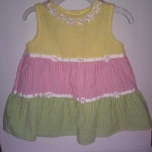 Bonnie Baby 24 months Baby Flower Gingham Dress